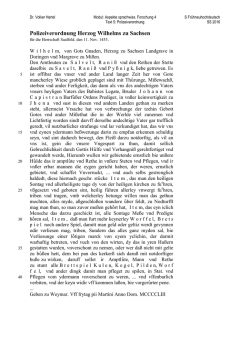 Polizeiverordnung Herzog Wilhelms zu Sachsen