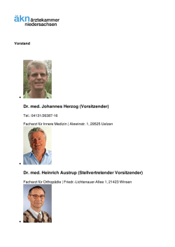 Dr. med. Johannes Herzog (Vorsitzender) Dr. med. Heinrich Austrup