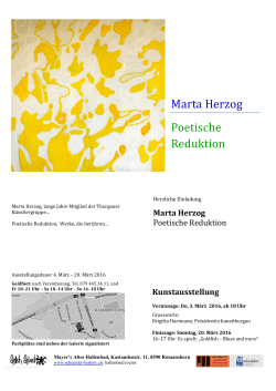 Marta Herzog Poetische Reduktion