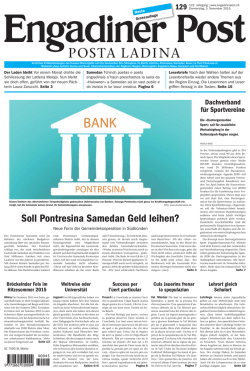 Soll Pontresina Samedan Geld leihen?