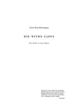 die witwe capet - henschel SCHAUSPIEL Theaterverlag Berlin GmbH