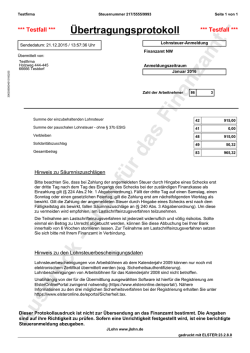 Ausdruck - nicht für das Finanzamt -