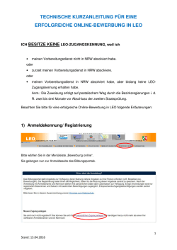 Technische Kurzanleitung Bewerbung LEO