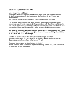 Informationen zu Steuer- und Abgabenbescheiden 2016