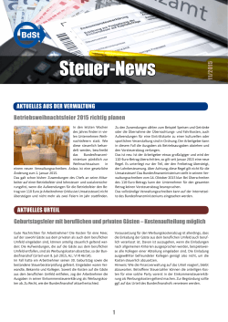 Steuer-News November 2015