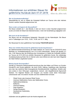 Info &uuml;ber die erh&ouml;hte Steuer f&uuml;r gef&auml;hrliche Hunde