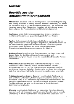 Glossar Begriffe aus der