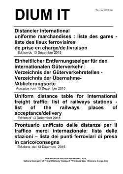 liste des lieux ferroviaires de prise en charge/de livraiso