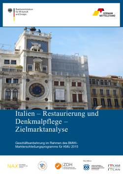 ITALIEN &ndash; RESTAURIERUNG UND DENKMALPFLEGE
