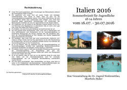 Italien 2016 - Kirchenkreisjugend Gelnhausen