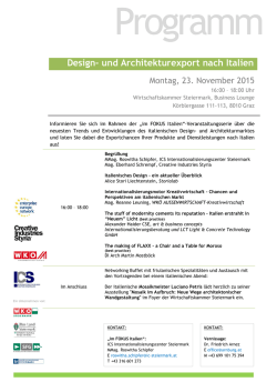 Design- und Architekturexport nach Italien - IC