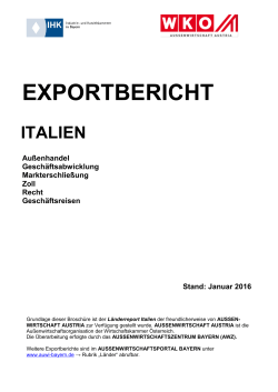 Exportbericht Italien - Außenwirtschaftsportal Bayern