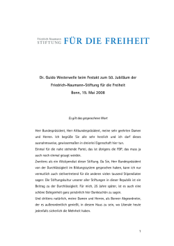 Manuskript Guido Westerwelle - Friedrich Naumann Stiftung für die