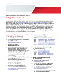 Open Market Model (OMM) von Oracle Häufig gestellte Fragen (FAQ)