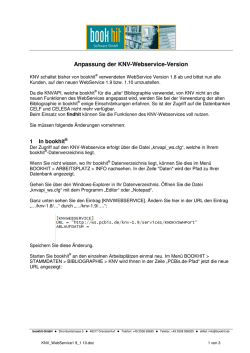 Anpassung der KNV-Webservice-Version - bookhit-GmbH