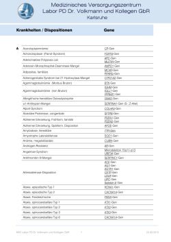 Krankheiten / Dispositionen Gene