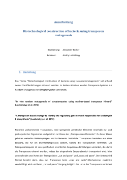 Ausarbeitung Biotechnological construction of bacteria using
