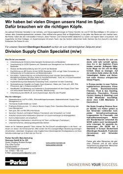 Division Supply Chain Specialist (m/w)