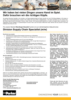 Division Supply Chain Specialist (m/w)