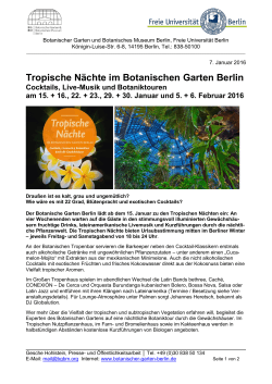 Tropische Nächte im Botanischen Garten Berlin