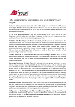 Tipps Einsparung Energiekosten