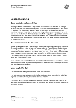 Jugendberatung - Kanton Z&uuml;rich