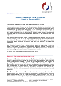Rundbrief Dez. 2015 - Deutsch-Chinesisches Forum Stuttgart eV
