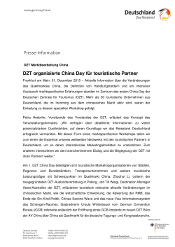 DZT organisierte China Day f&uuml;r touristische Partner