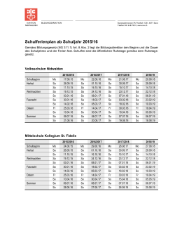 Ferienzeiten - Kanton Nidwalden