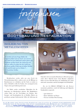 Isolierung von Metallyachten