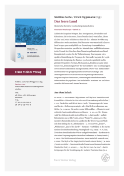Das leere Land - Franz Steiner Verlag