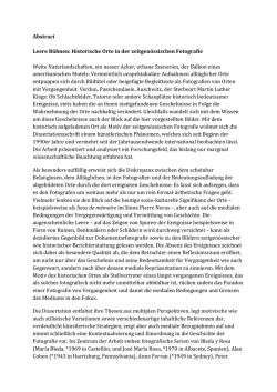 Abstract Leere Bühnen: Historische Orte in der zeitgenössischen