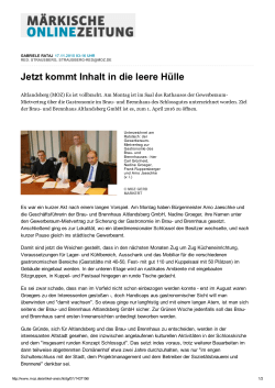 Jetzt kommt Inhalt in die leere H&uuml;lle