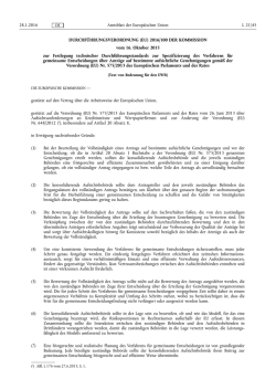 DURCHF&Uuml;HRUNGSVERORDNUNG (EU) 2016/ 100 DER
