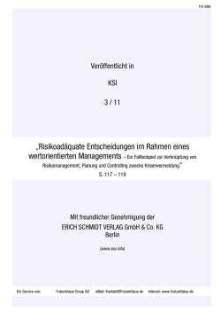 Risikoadäquate Entscheidungen im Rahmen eines