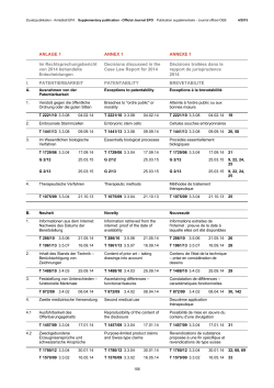 ANLAGE 1 ANNEX 1 ANNEXE 1 Im Rechtsprechungsbericht