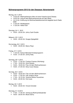 Bühnenprogramm 2015 für den Dessauer Adventsmarkt