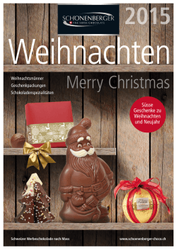 Katalog ansehen - Chocolat Schönenberger