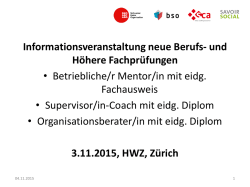 Informationsveranstaltung HFP Supervisor/in