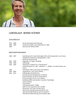 Lebenslauf Bernd Hüfner
