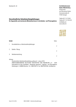 Unverbindliche Gehaltstarifempfehlungen
