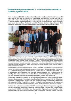 Deutsche Delegationsreise am 1. Juni 2015 nach Griechenland zur