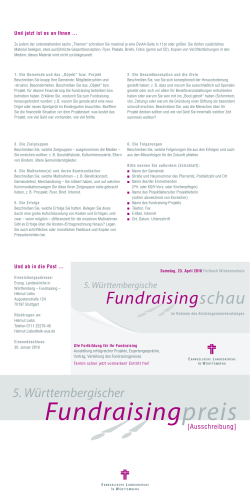 Ausschreibung Fundraisingpreis - Evangelische Landeskirche in