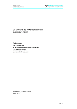 Hinweise zum Verfassen eines guten Berichts