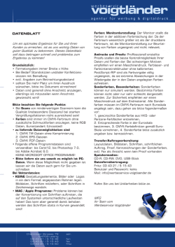 DATENBLATT Um ein optimales Ergebniss für Sie und Ihren