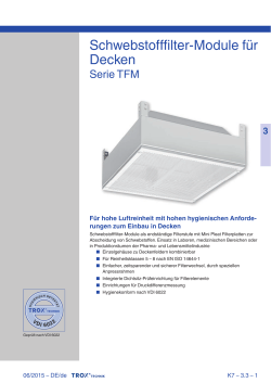Schwebstofffilter-Module für Decken Derie TFM