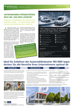 Ideal f&uuml;r Zulieferer der Automobilindustrie: Mit RMS tegos decken