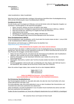 Informationsschreiben an Hundehalter