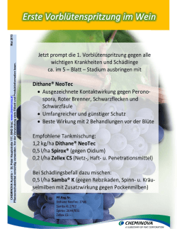 Jetzt prompt die 1. Vorbl&uuml;tenspritzung gegen alle wichtigen