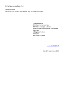 Einheitsgemeinde Salenstein Verzeichnis der Beh&ouml;rden